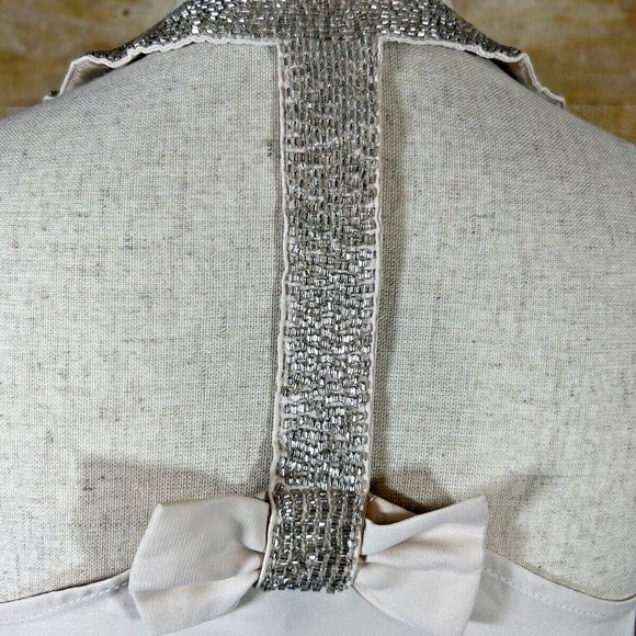 Lauren Conrad Womens Beaded T Back w/Bow Tank Top Size XS Cream Pink Tint - Picture 6 of 8